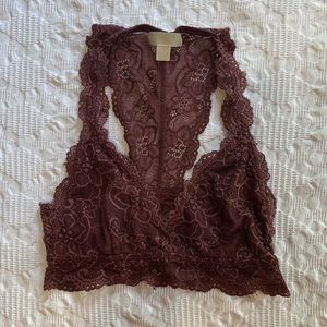 maroon racer-back bralette